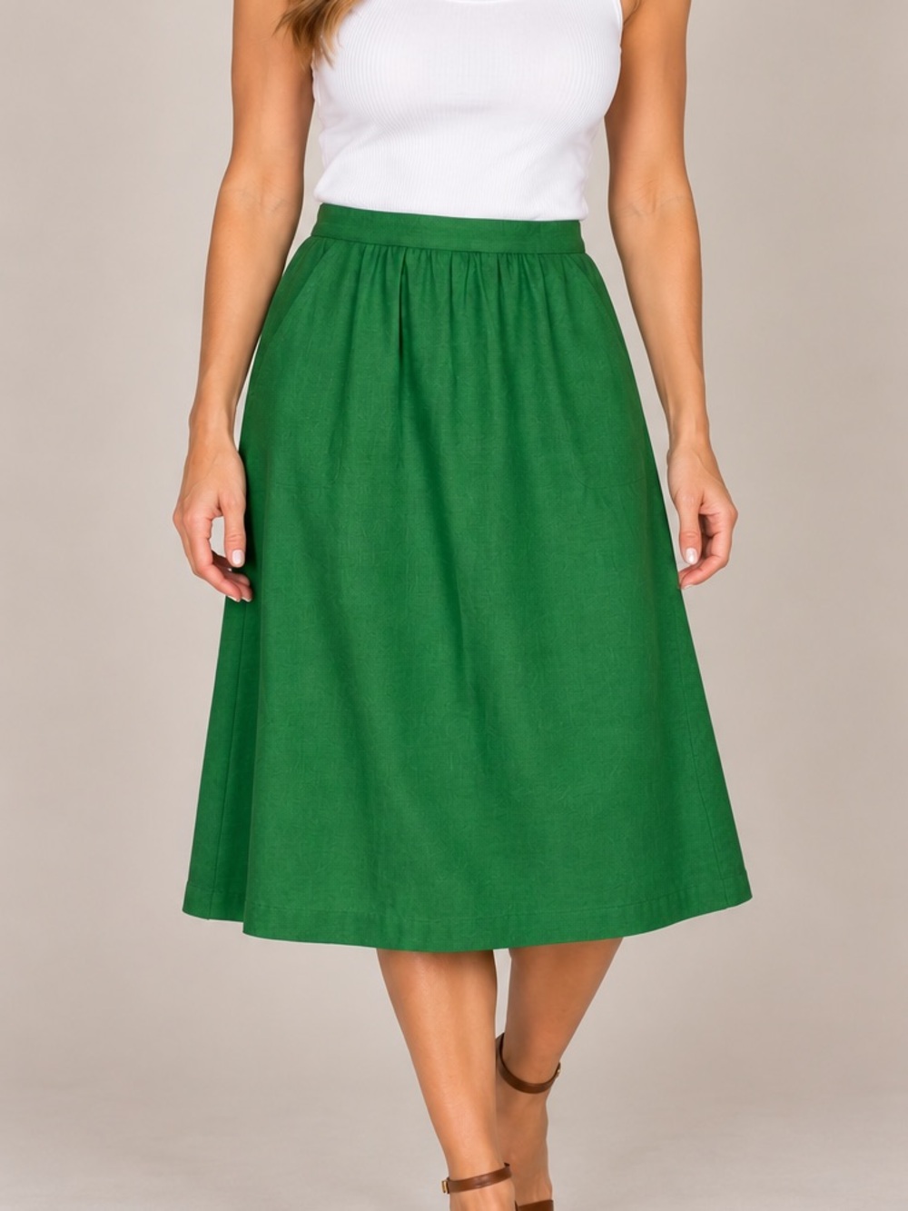 Vintage JH Collectibles Skirt Green With Pockets
